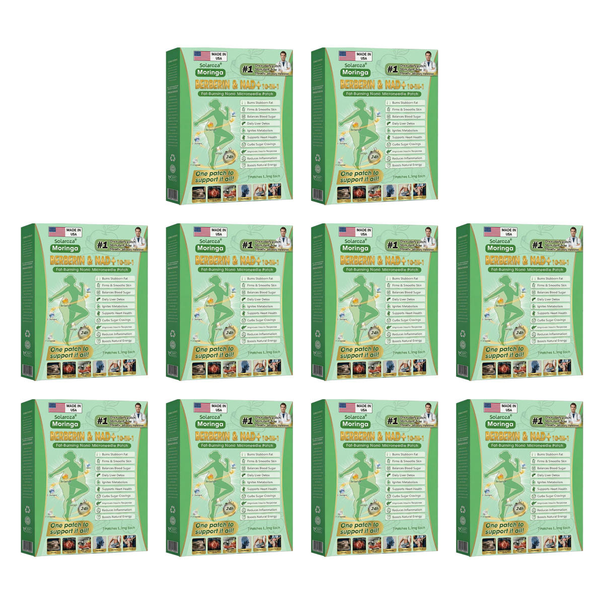 Official Solaroza® Centre💯High-Precision 10-in-1 Weight Loss Patch with Berberine & NAD+