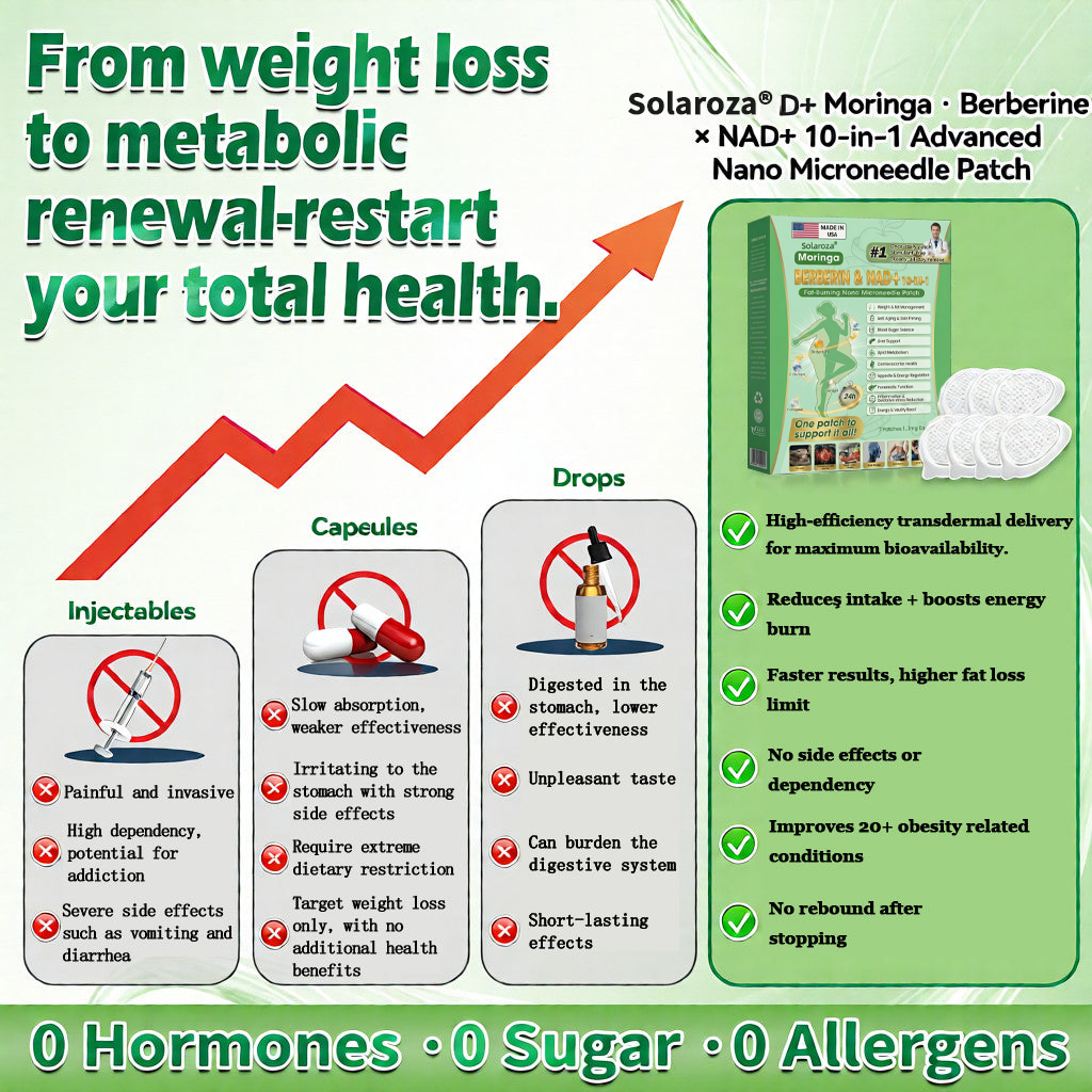 Official Solaroza® Centre💯High-Precision 10-in-1 Weight Loss Patch with Berberine & NAD+