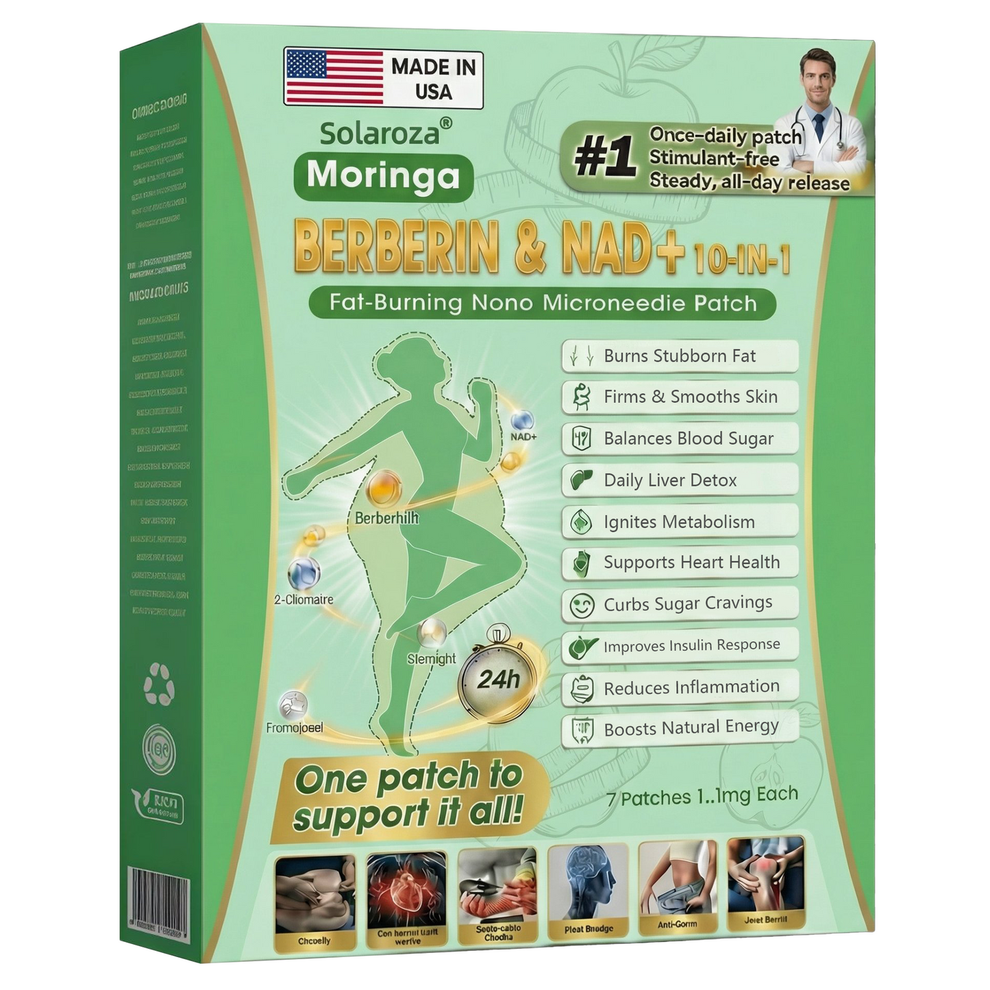 Official Solaroza® Centre💯High-Precision 10-in-1 Weight Loss Patch with Berberine & NAD+