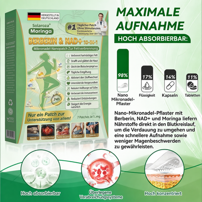 Solaroza® Moringa & Berberin 10-in-1 Nano-Mikronadel-Pflaster