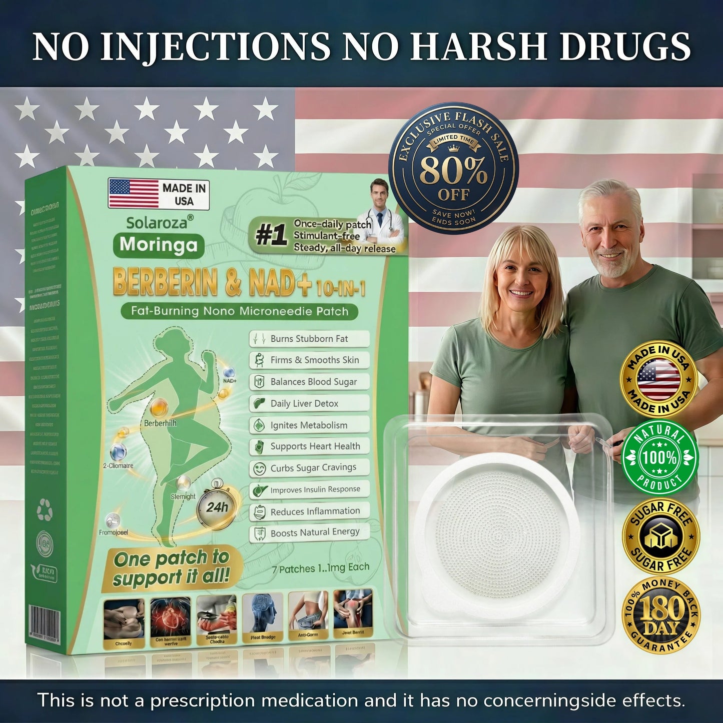 Official Solaroza® Centre💯High-Precision 10-in-1 Weight Loss Patch with Berberine & NAD+